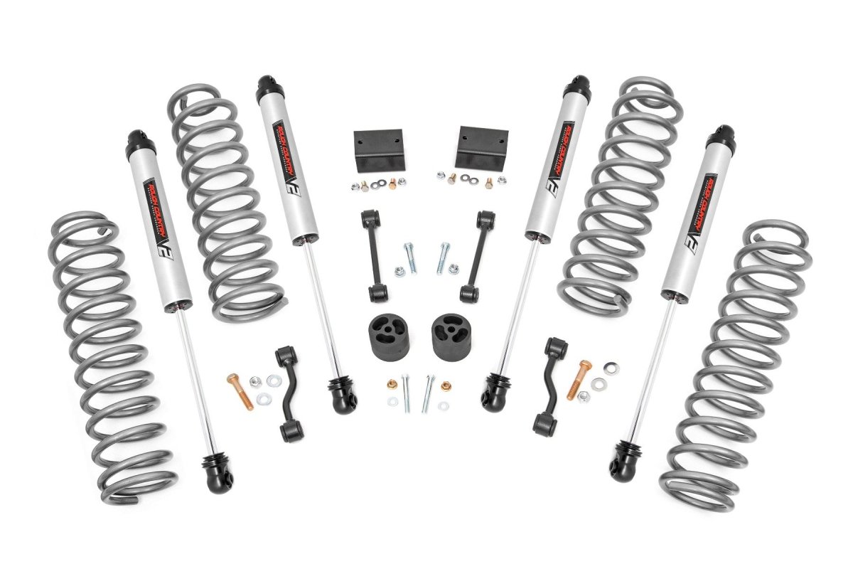 Jeep Wrangler Suspension Lift Kit - Front + Rear - Rough Country - V2 with Linear Coil Rate Springs - '18-'23